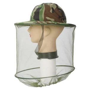 Mesh Fishing Cap Camouflage Bee Keeper Hat with Mosquito Net Prevent Anti Sun UV Outdoor Sunshade Neck Head Covers for Men Women